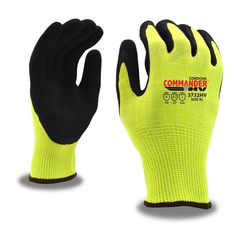 COMMANDER HV 3732HV Nitrile Coated A7 Cut Resistant Gloves