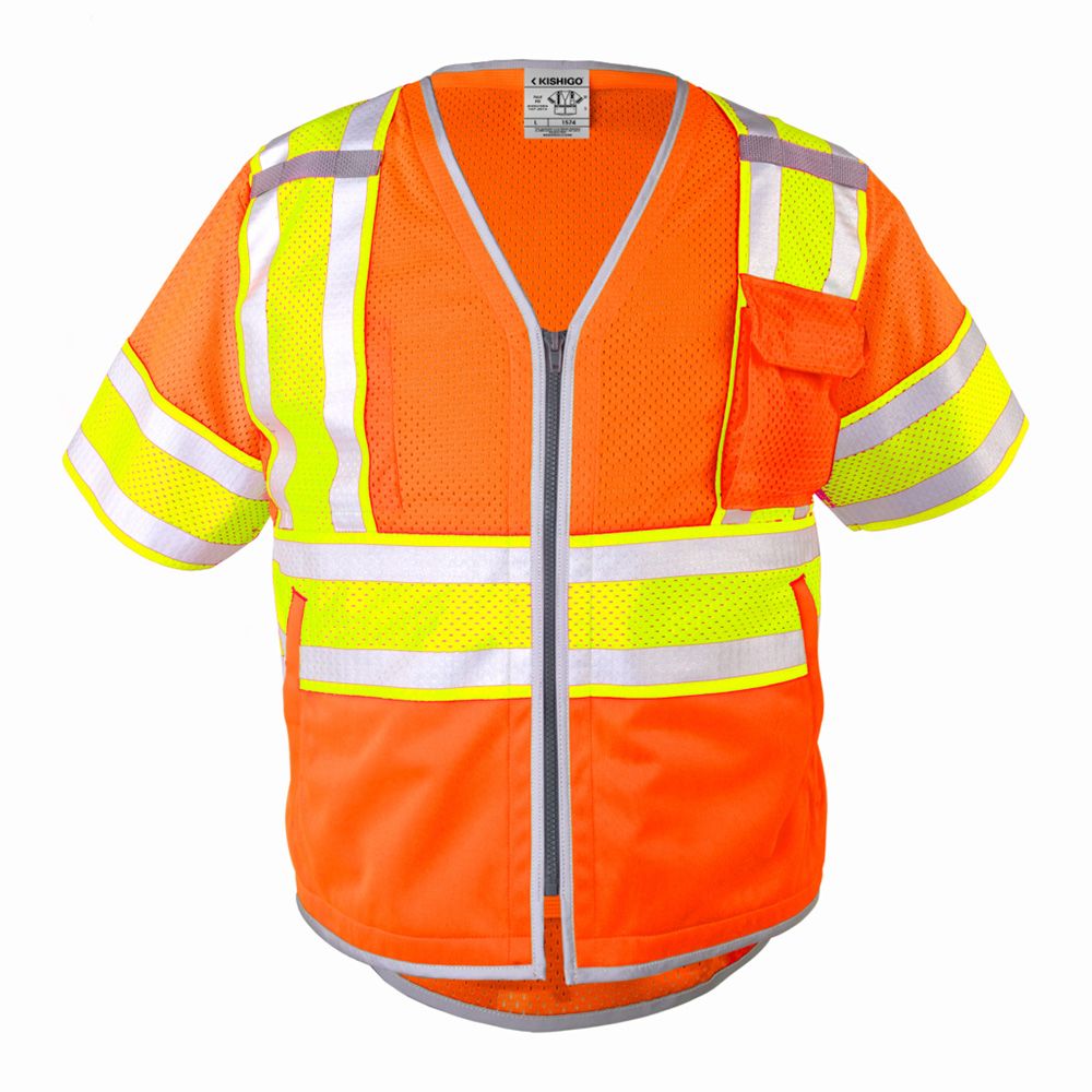 Kishigo 1573-1574 Class 3 Hi Vis Mesh Safety Vest Kishigo 1573-1574 Class 3 Hi Vis Mesh Safety Vest