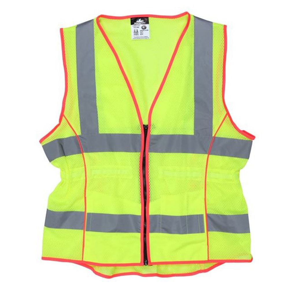 MCR Safety LVCL2ML Class 2 Hi Vis Mesh Safety Vest for Women
