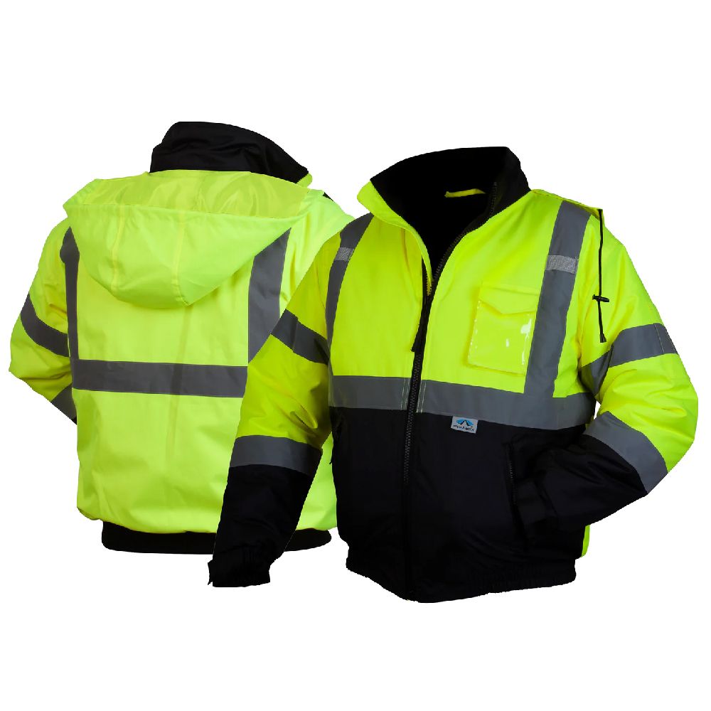 Pyramex RJ32 Class 3 Hi Vis Lime Rain Jacket pyramex_ RJ32