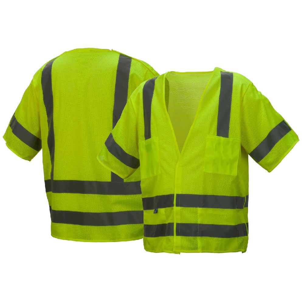 Pyramex RVHL31 Class 3 Hi Vis Mesh Breakaway Safety Vest Pyramex RVHL31 Class 3 Hi Vis Mesh Breakaway Safety Vest