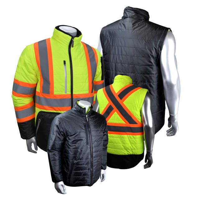 Radians SJ510X-3ZGS Class 3 Hi-Vis Yellow & Black Convertible Jacket