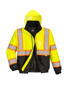 Portwest US368 Hi Vis 4-in-1 Bomber Jacket – Versatile, Waterproof & ANSI Class 3