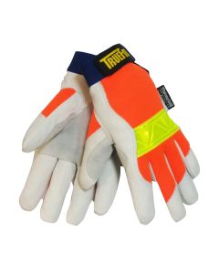 Tillman Hi-Viz TrueFit 1486 Pigskin Maintenance Gloves – Front and Back Views