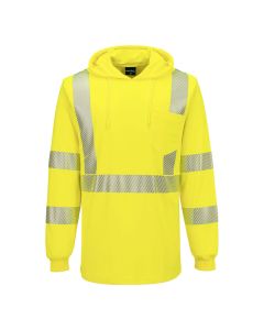 Portwest L042 High Visibility Lightweight Hooded Long Sleeve Safety T-Shirt